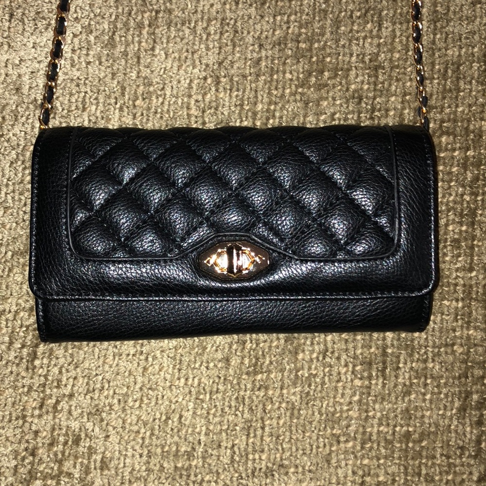 USED ONCE Black Leather Mini Crossbody/Clutch